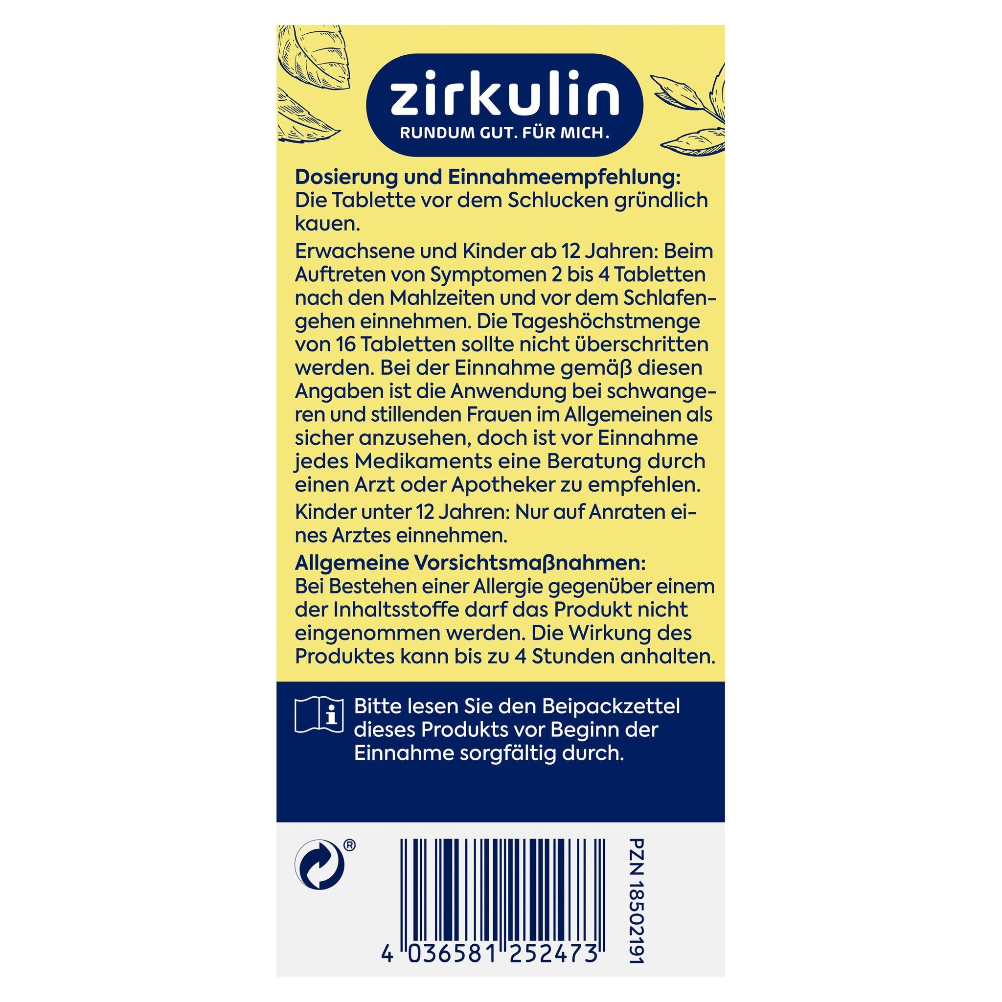 5er Set Zirkulin Magen-Kautabletten