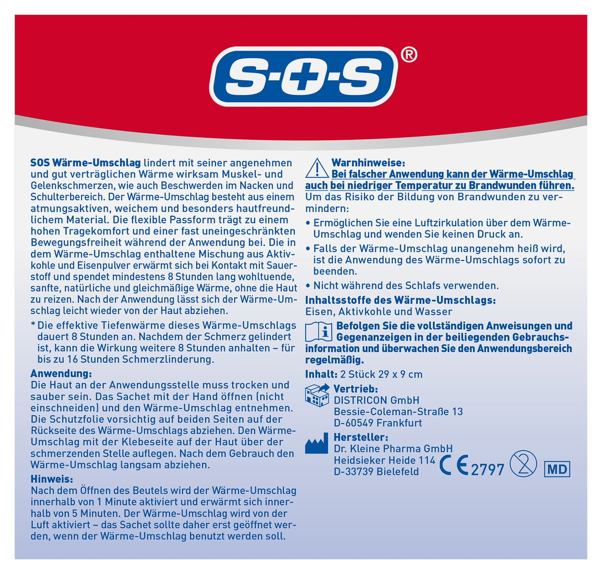 SOS WÃ¤rme-Umschlag 2er – Produktbild