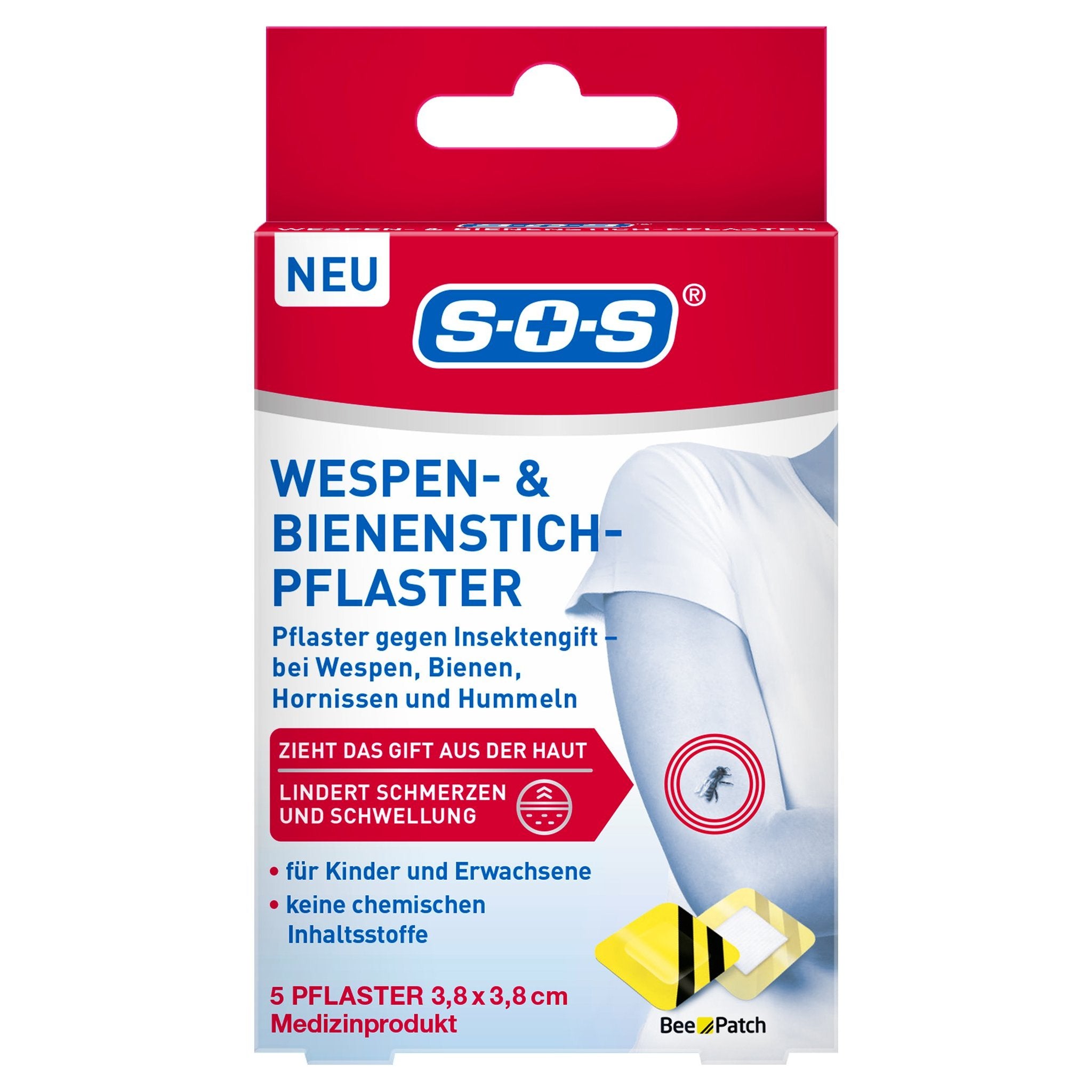SOS Wespen- und Bienenstichpflaster 5er – Produktbild