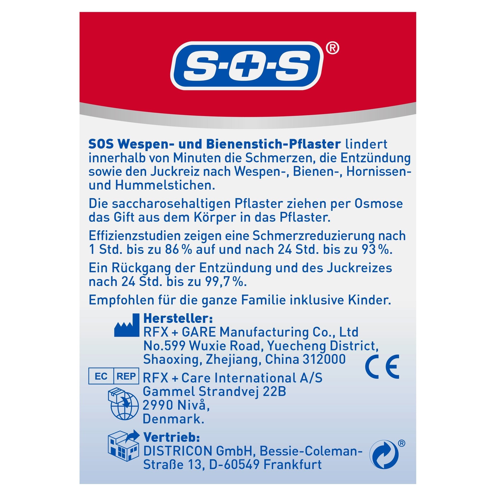 SOS Wespen- und Bienenstichpflaster 5er – Produktbild