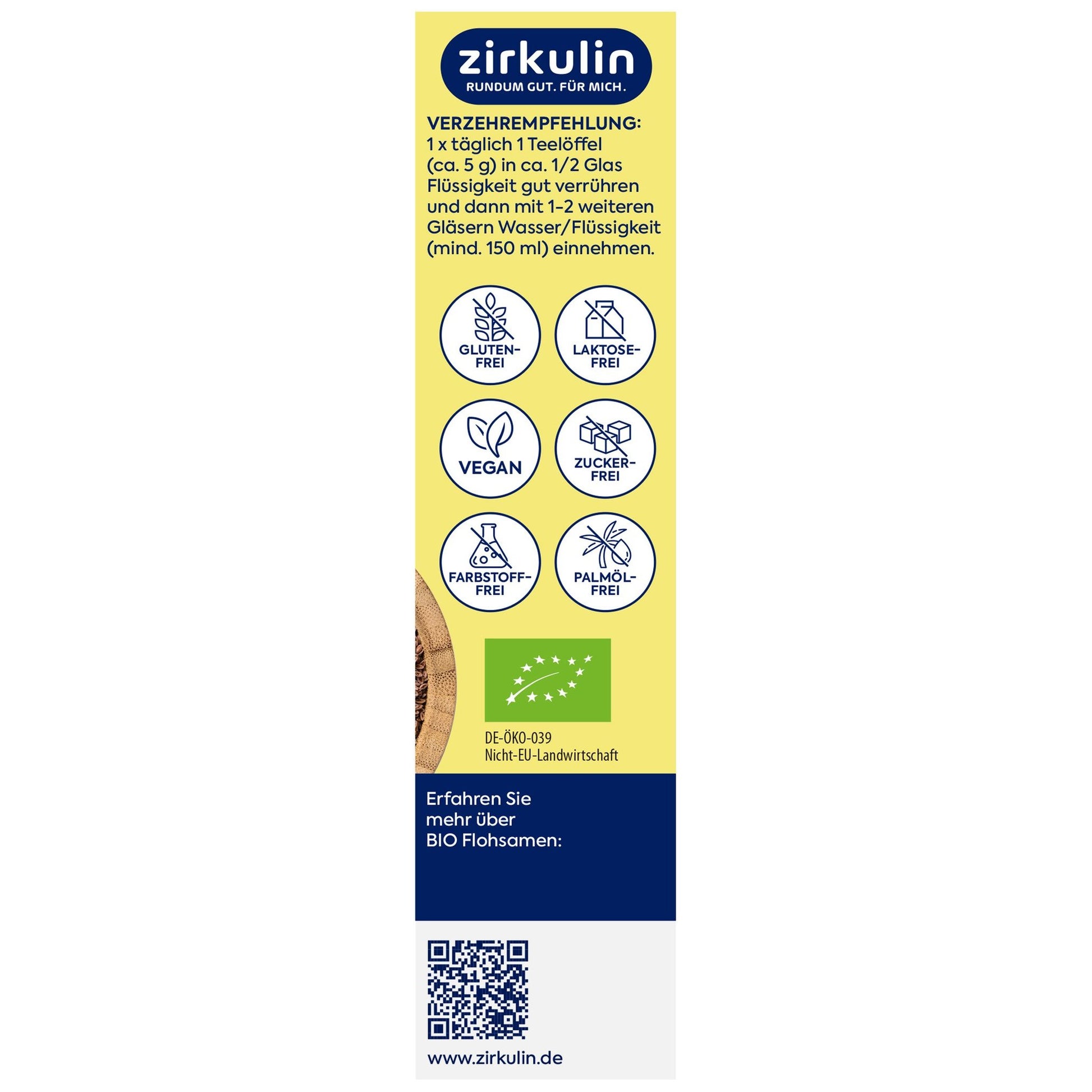 Zirkulin Bio Flohsamen 300g – Produktbild