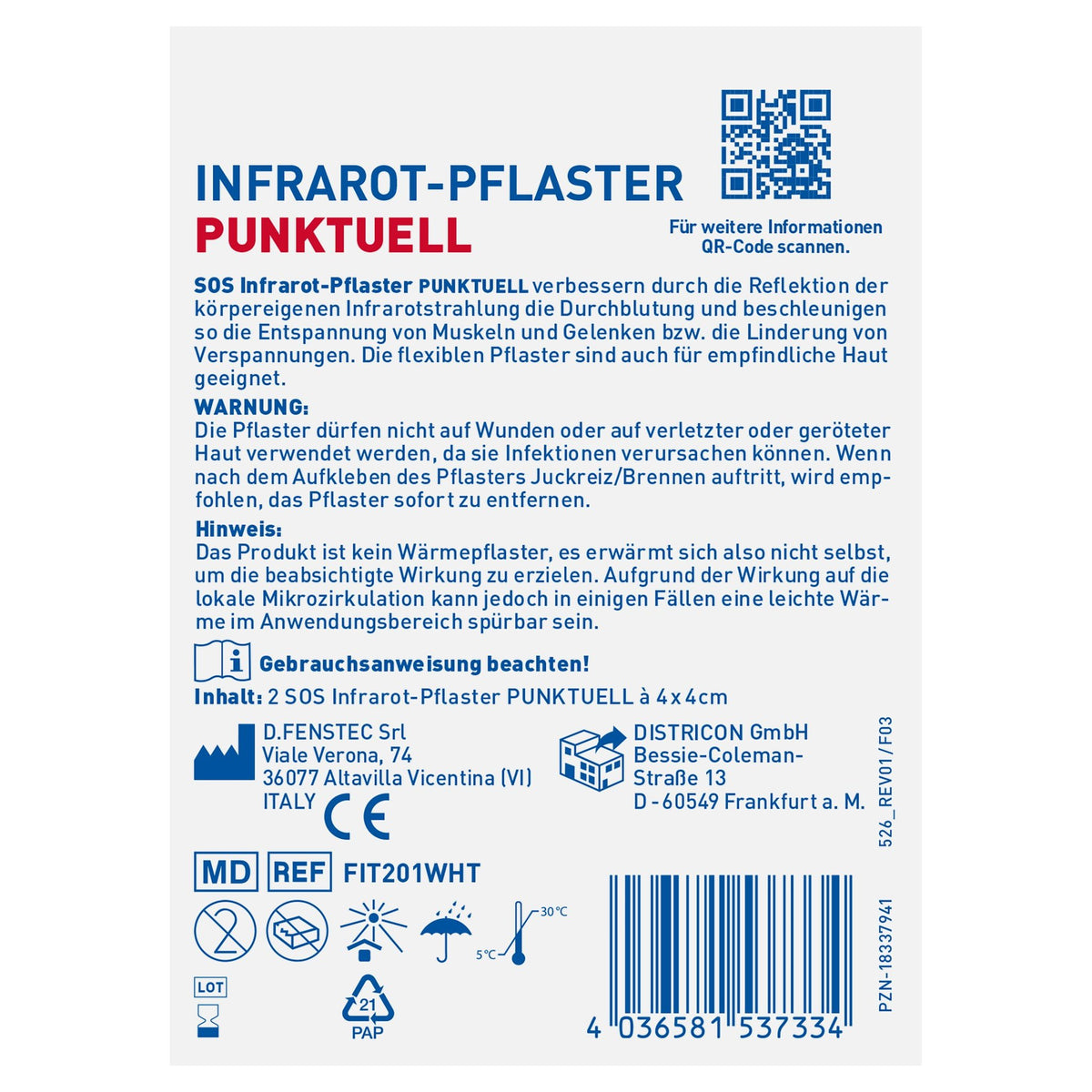 10er Set SOS Infrarot-Pflaster Punktuell