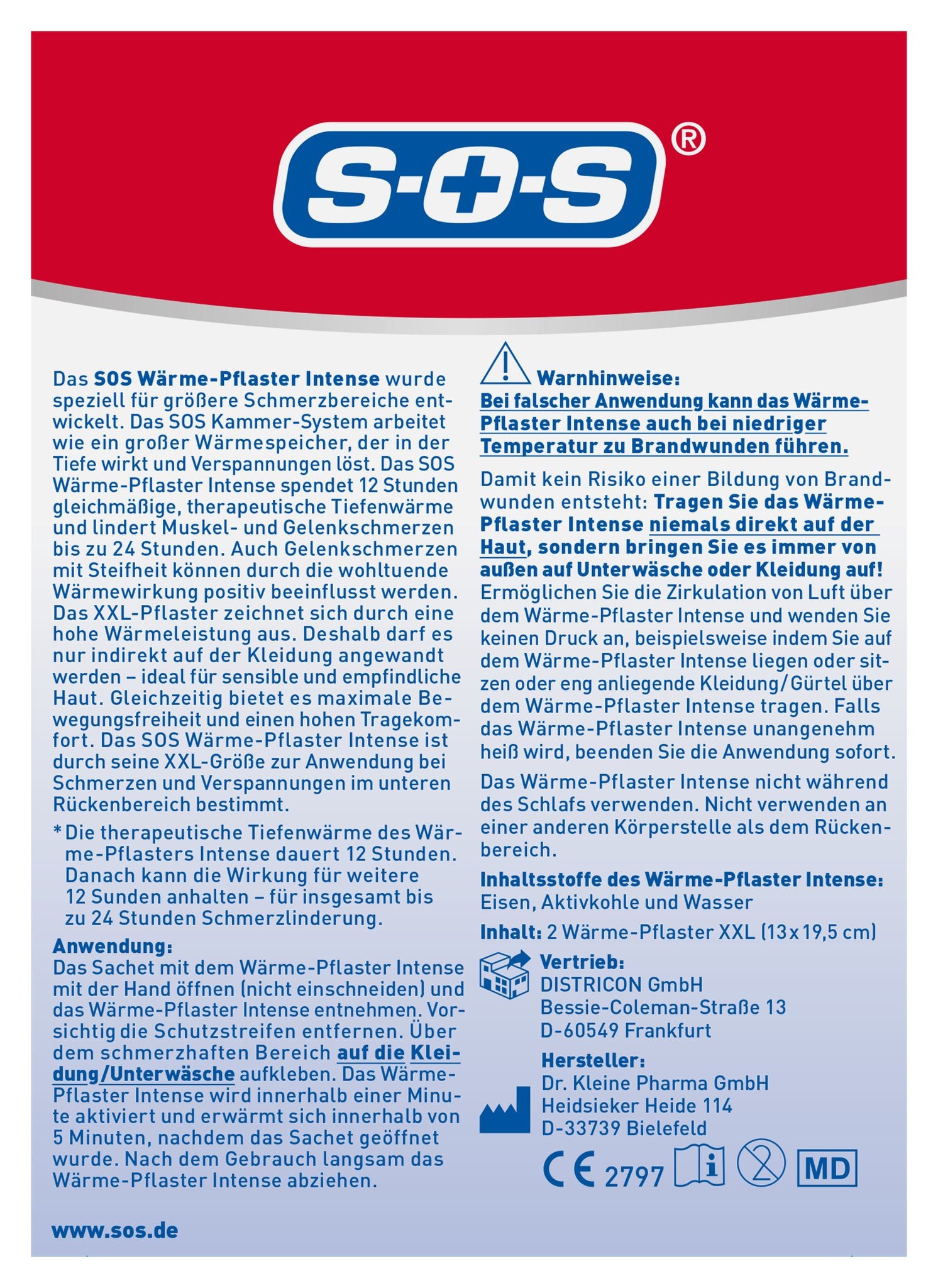 SOS WÃ¤rme-Pflaster INTENSE 1stã¼ck – Produktbild