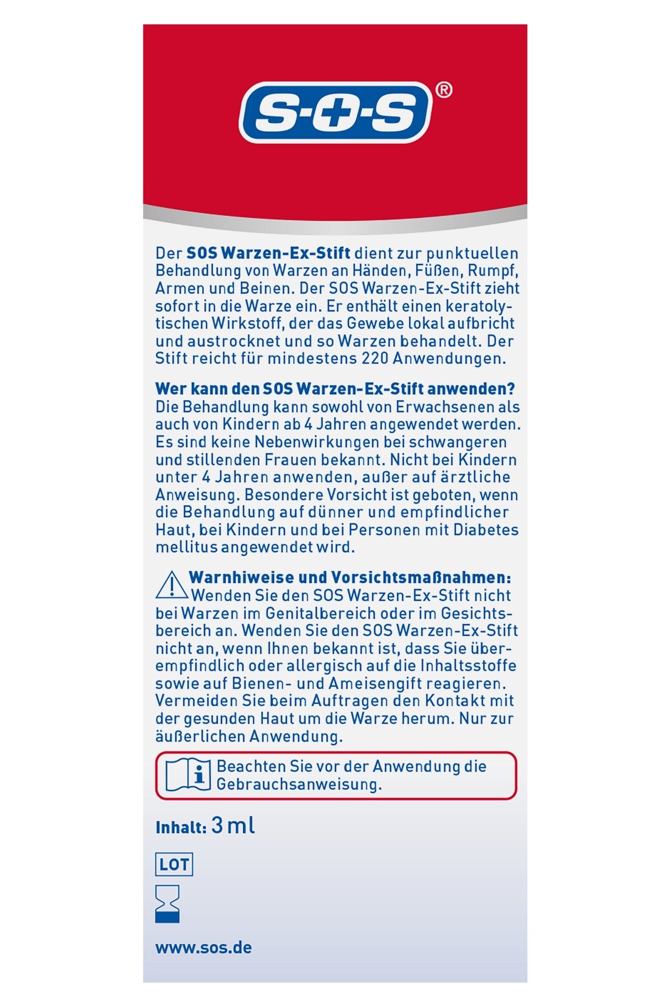 SOS Warzen-Ex Stift 3ml – Produktbild