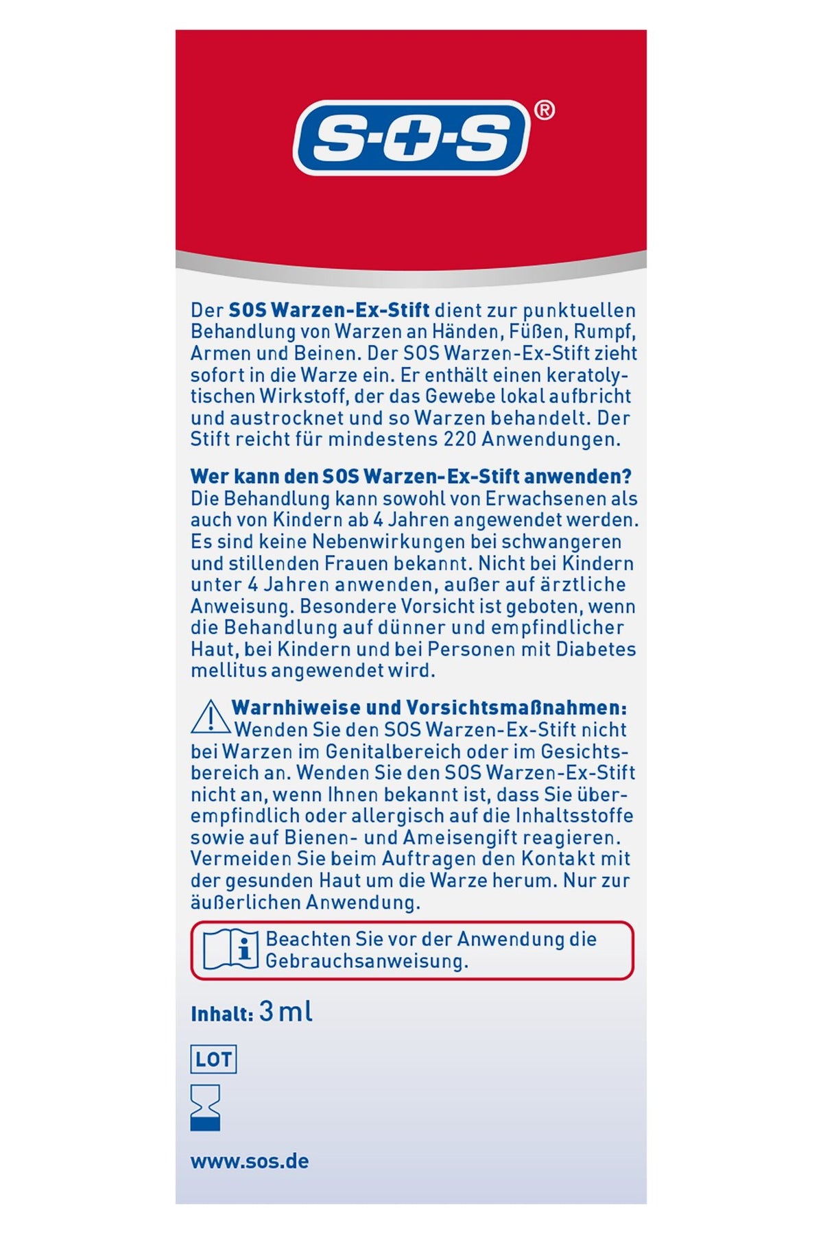 SOS Warzen-Ex Stift 3ml – Produktbild