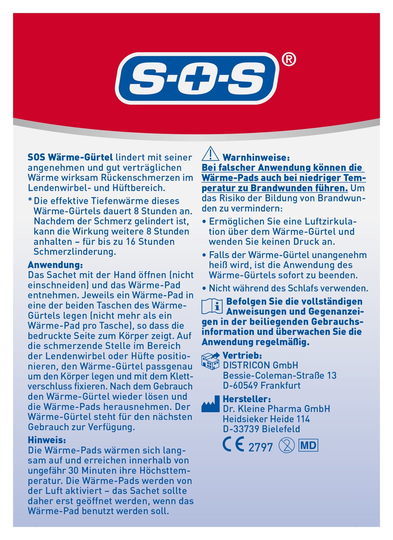 SOS WÃ¤rme-GÃ¼rtel 1stã¼ck – Produktbild