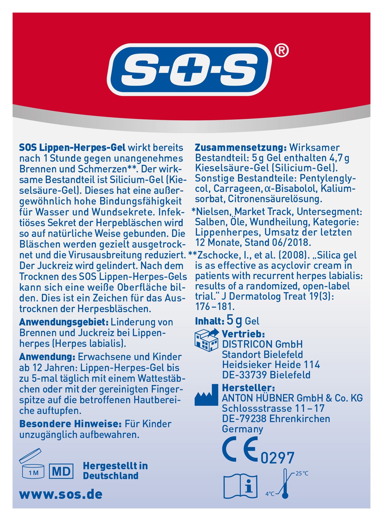 SOS Lippen Herpes Gel 5g – Produktbild