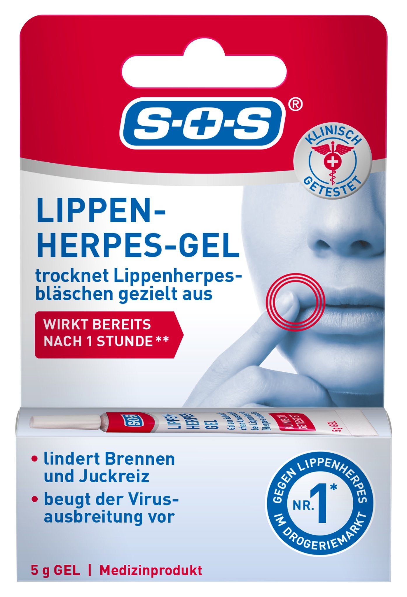 SOS Lippen Herpes Gel 5g – Produktbild