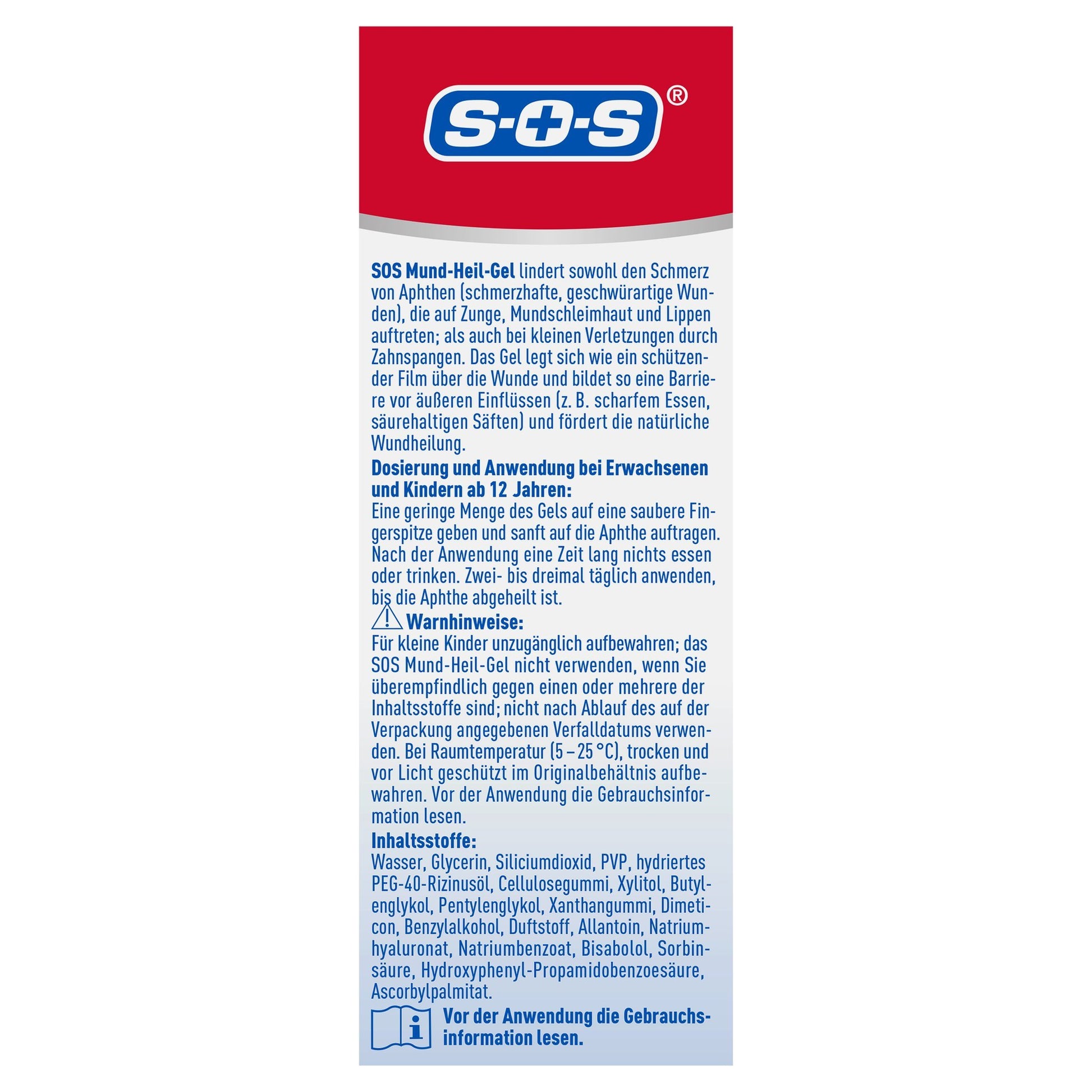 Rückseite der Produktverpackung mit detaillierter Produktbeschreibung, Dosierung und Inhaltsstoffen.