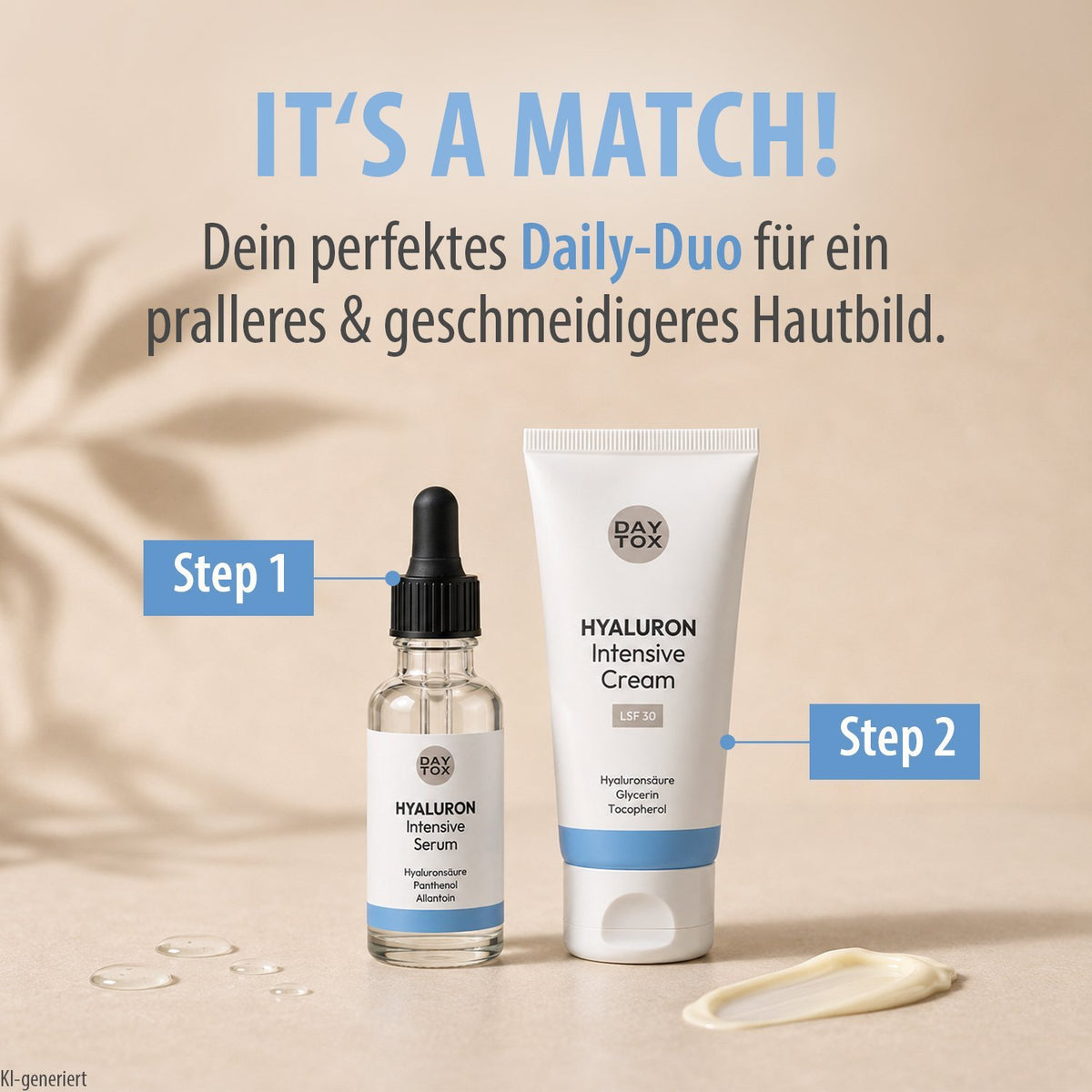 DAYTOX Hyaluron Intensiv-Creme LSF30 als weiße Tube mit blauem Label