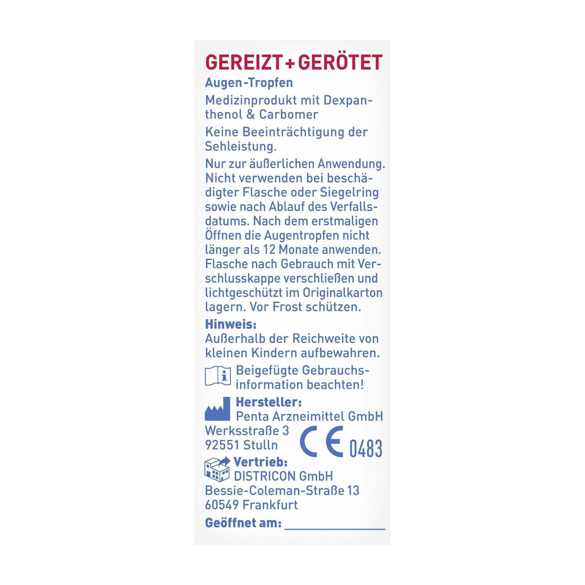 SOS EyeMedica Gereizt + Gerötet Augentropfen