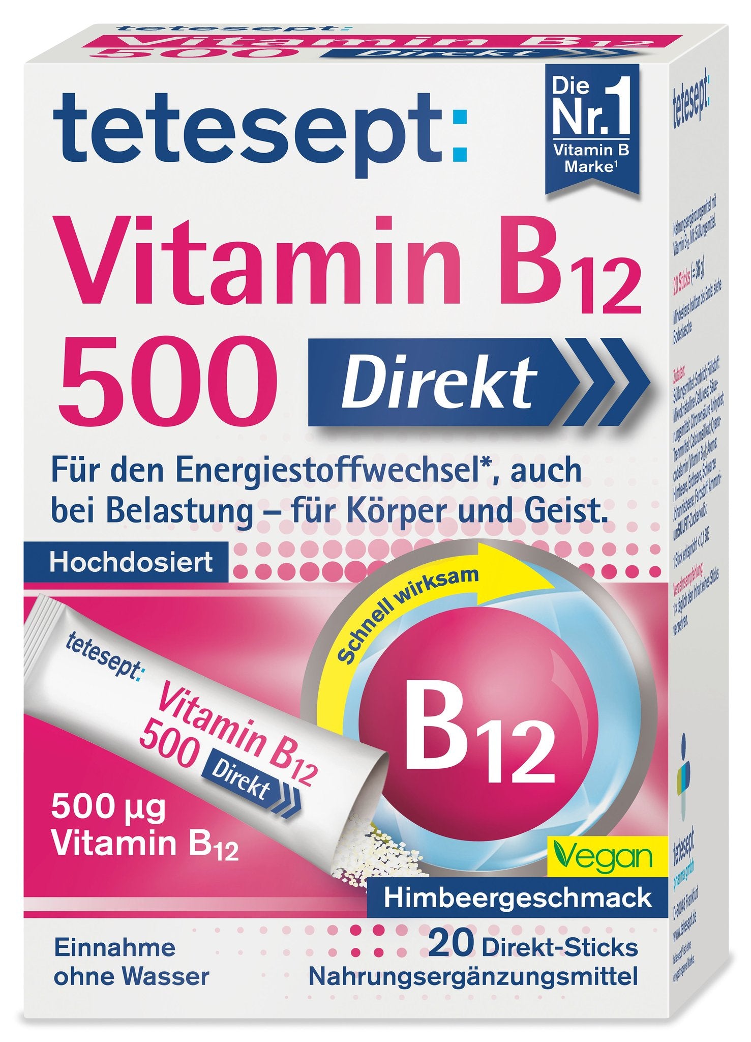 tetesept Vitamin B12 500 Direkt Sticks